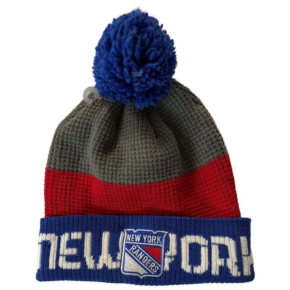 New York Rangers Pom Beanie | Reebok Center Ice | NHL Knit Hat